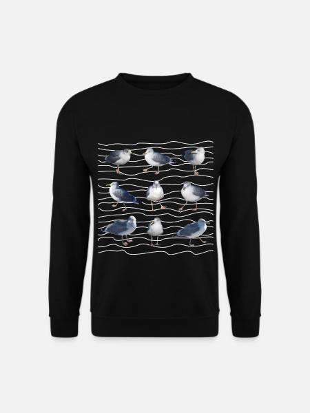 Möwe Meer Wellen Nordsee Sylt Ostsee Fasching - Unisex Pullover - Schwarz