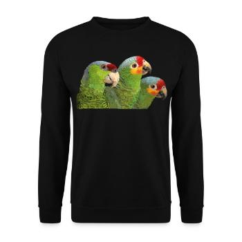 Red-fronted Amazon and lilac-crowned parrot - Unisex Sweatshirt - black - Front - Alina (178cm) & Michal (187cm)
