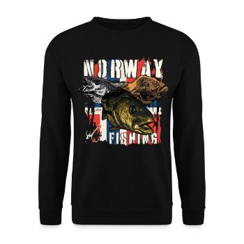 NORWAY Fishing - Unisex Pullover - Schwarz - Vorne - Alina (178cm) & Michal (187cm)