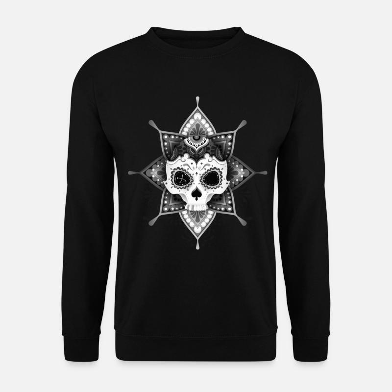 Skull in a mandala - Unisex Sweatshirt - black