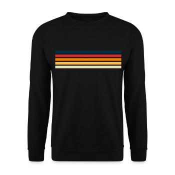 Retro Streifen Design in Vintage Farben - Unisex Pullover - Schwarz - Vorne - Alina (178cm) & Michal (187cm)
