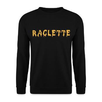 raclette |fromage fondu | lettre fondu - Sweat-shirt Unisexe - noir - Devant - Alina (178cm) & Michal (187cm)