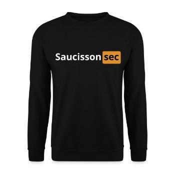 Saucisson Sec | logo porno | cadeau beauf - Sweat-shirt Unisexe - noir - Devant - Alina (178cm) & Michal (187cm)