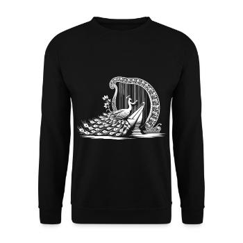 Harp melody of the peacock - Unisex Sweatshirt - black - Front - Alina (178cm) & Michal (187cm)