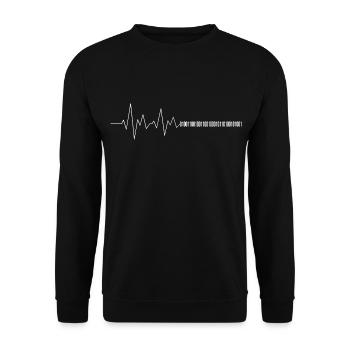 Computer scientist heartbeat binary code programmer - Unisex Sweatshirt - black - Front - Alina (178cm) & Michal (187cm)