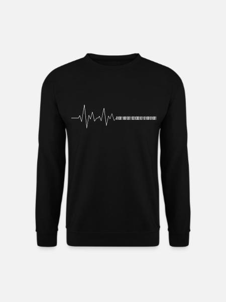 Informatiker Herzschlag Binärcode Programmierer - Unisex Pullover - Schwarz