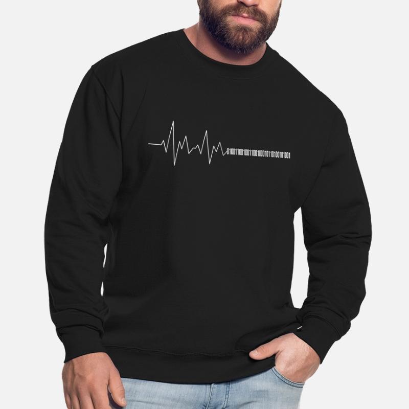 Computer scientist heartbeat binary code programmer Unisex Sweatshirt