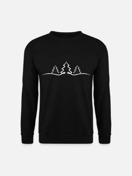 Sapins avec des étoiles dorées - Sweat-shirt Unisexe - noir