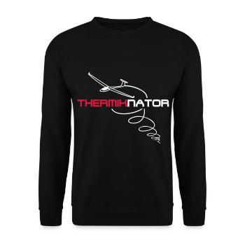thermiknator glider funny glider pilot - Unisex Sweatshirt - black - Front - Alina (178cm) & Michal (187cm)