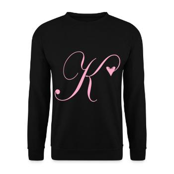 Monogramme K Vigne Coeur - Sweat-shirt Unisexe - noir - Devant - Alina (178cm) & Michal (187cm)