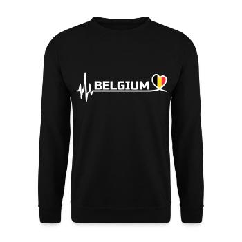 Belgium Sport Fan Football White - Unisex Sweatshirt - black - Front - Alina (178cm) & Michal (187cm)
