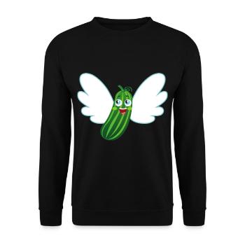 flying cucumber - Unisex Sweatshirt - black - Front - Alina (178cm) & Michal (187cm)