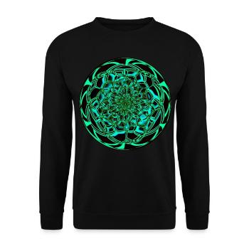 Trippy Mandala Fractal - Unisex Sweatshirt - black - Front - Alina (178cm) & Michal (187cm)