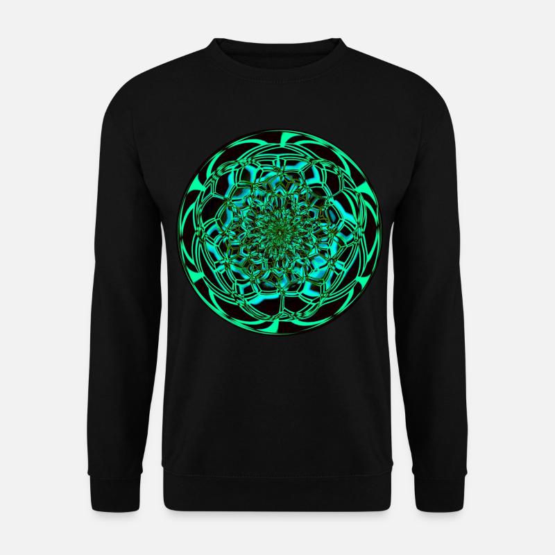 Trippy Mandala Fractal - Unisex Sweatshirt - black