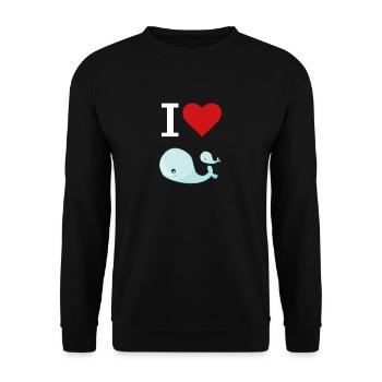 Baleines, baleines, mer, océan mer, animaux - Sweat-shirt Unisexe - noir - Devant - Alina (178cm) & Michal (187cm)