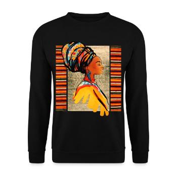Vibes africaines - Sweat-shirt Unisexe - noir - Devant - Alina (178cm) & Michal (187cm)