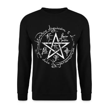pentagramme 01 halloween sorcière gothique malédiction - Sweat-shirt Unisexe - noir - Devant - Alina (178cm) & Michal (187cm)