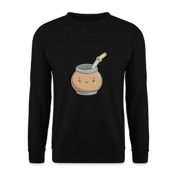 Happy Mate - Unisex Sweatshirt - black - Front - Alina (178cm) & Michal (187cm)
