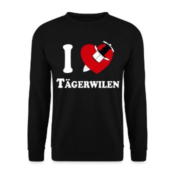 I Love Tägerwilen (white with dagger through heart) - Unisex Sweatshirt - black - Front - Alina (178cm) & Michal (187cm)