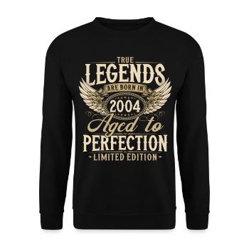 2004 Vintage Born Legends Birthday Gift - Unisex Sweatshirt - black - Front - Alina (178cm) & Michal (187cm)