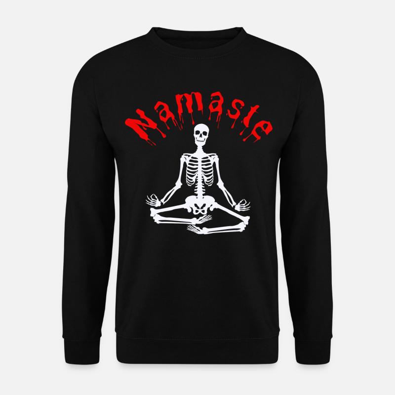 Namaste Skeletton- Halloween - Unisex Pullover - Schwarz