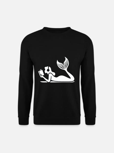 Buchmeerjungfrau im Lesezauber - Unisex Pullover - Schwarz