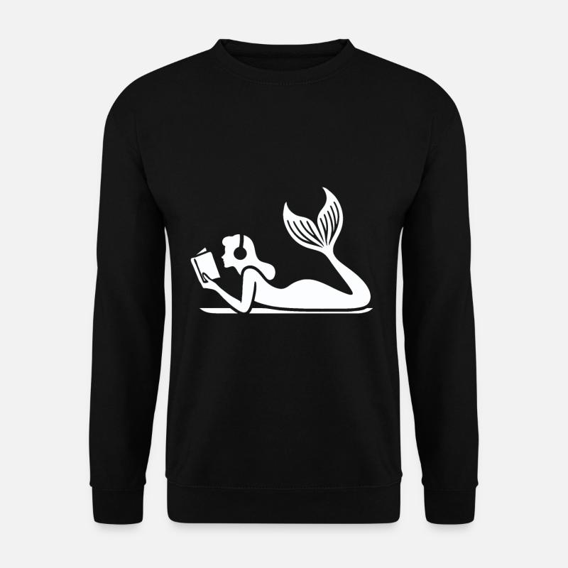 Buchmeerjungfrau im Lesezauber - Unisex Pullover - Schwarz