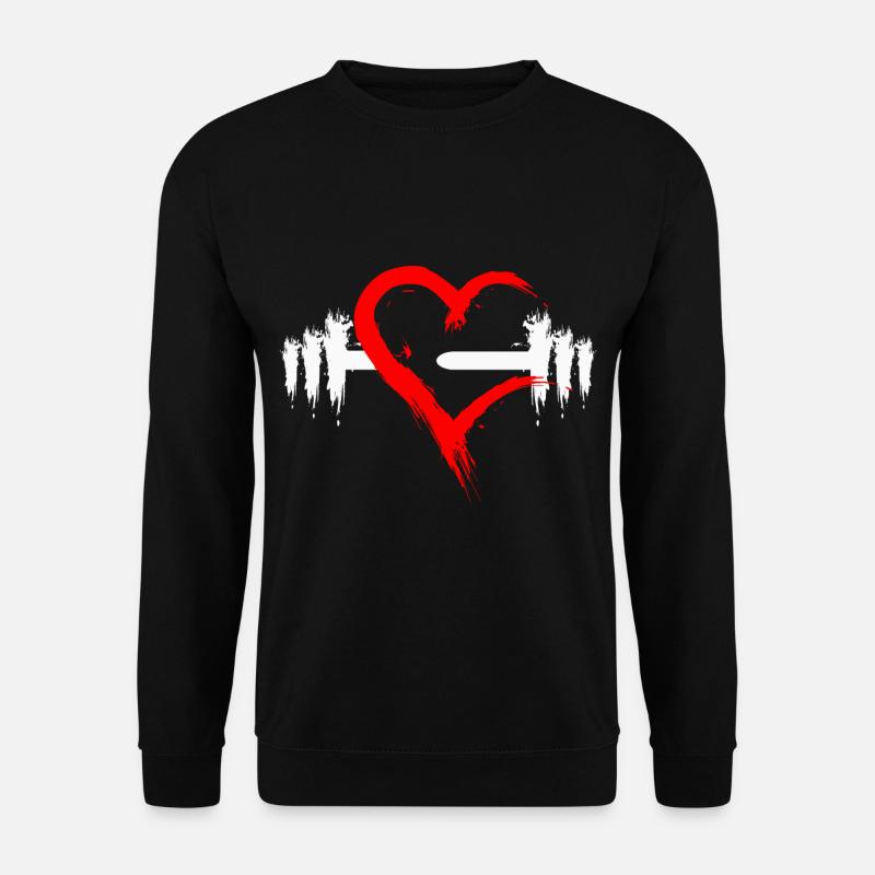 Hantel mit Herz - Unisex Pullover - Schwarz
