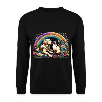 Friendship Spell: Dog and Cat - Unisex Sweatshirt - black - Front - Alina (178cm) & Michal (187cm)