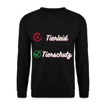 Pro Tierschutz - Unisex Pullover - Schwarz - Vorne - Alina (178cm) & Michal (187cm)