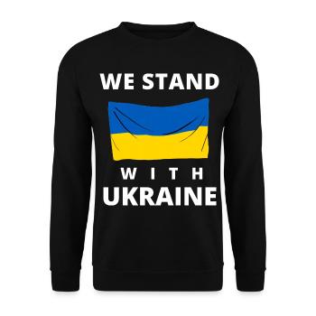 Ukraine Flag. we stand with ukraine - Unisex Sweatshirt - black - Front - Alina (178cm) & Michal (187cm)