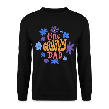 Ein grooviger Papa, Ein toller Papa - Unisex Pullover - Schwarz - Vorne - Alina (178cm) & Michal (187cm)