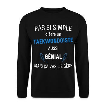 Taékwondoiste Génial - Sweat-shirt Unisexe - noir - Devant - Alina (178cm) & Michal (187cm)