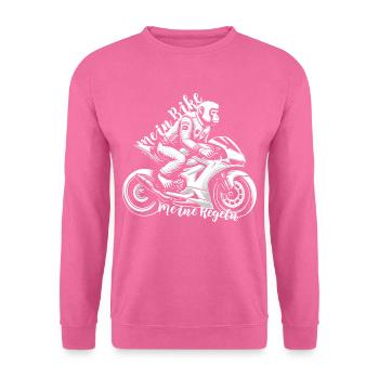 Mein Bike Meine Regeln - Ein Affe auf einem Bike - Unisex Pullover - Pink - Vorne