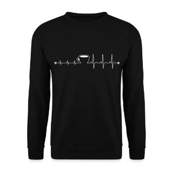 Café Café café muffin matinale rythme cardiaque - Sweat-shirt Unisexe - noir - Devant - Alina (178cm) & Michal (187cm)