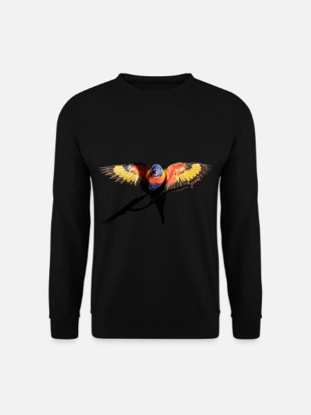Australischer Regenbogenpapagei vor dem Flug - Unisex Pullover - Schwarz