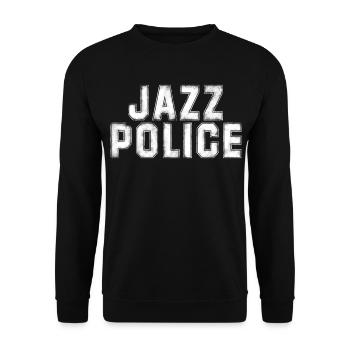 Musiker T-Shirt - Jazz Police - Unisex Pullover - Schwarz - Vorne - Alina (178cm) & Michal (187cm)
