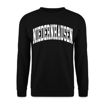 Niedernhausen - Unisex Pullover - Schwarz - Vorne - Alina (178cm) & Michal (187cm)
