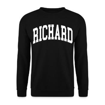 Richard - Unisex Pullover - Schwarz - Vorne - Alina (178cm) & Michal (187cm)