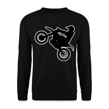 Enduro Wheelie - Unisex Sweatshirt - black - Front - Alina (178cm) & Michal (187cm)