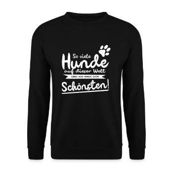 So viele Hunde und ich habe den Schönsten - Unisex Pullover - Schwarz - Vorne - Alina (178cm) & Michal (187cm)