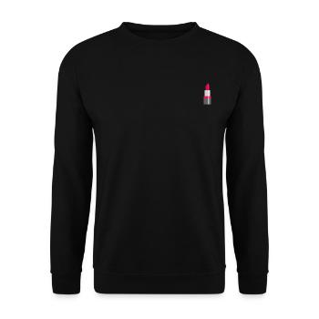 Idée cadeau de maquillage motif rouge à lèvres - Sweat-shirt Unisexe - noir - Devant - Alina (178cm) & Michal (187cm)