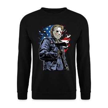 HORREUR KILLER - motif cadeau Halloween américain - Sweat-shirt Unisexe - noir - Devant - Alina (178cm) & Michal (187cm)