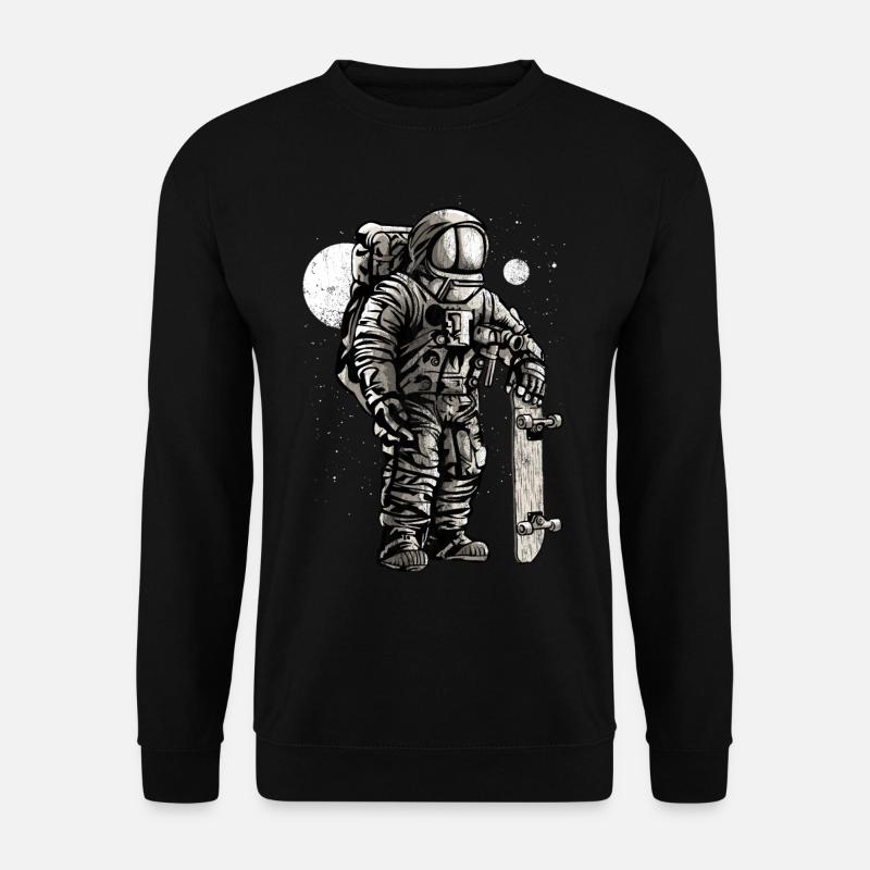 ASTRONAUT SKATER - Astronauten Skatboard Geschenk - Unisex Pullover - Schwarz