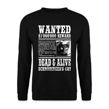 schrödinger's cat wanted white - Unisex Sweatshirt - black - Front - Alina (178cm) & Michal (187cm)
