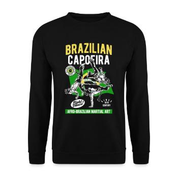 Brazilian Capoeira Afro Art - Unisex Pullover - Schwarz - Vorne - Alina (178cm) & Michal (187cm)