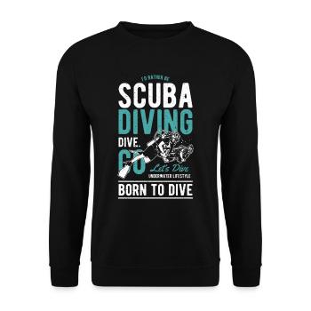 Gerätetauchen Sporttauchen Scuba Diving Taucher - Unisex Pullover - Schwarz - Vorne - Alina (178cm) & Michal (187cm)