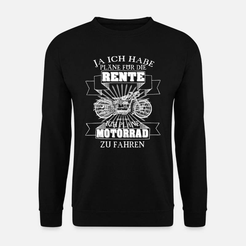 Rentner Biker Motorrad Altersheim Alter Geschenk - Unisex Pullover - Schwarz
