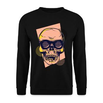Skull with sunglasses - Unisex Sweatshirt - black - Front - Alina (178cm) & Michal (187cm)