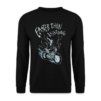 faster than lightning - Sweat-shirt Unisexe - noir - Devant - Alina (178cm) & Michal (187cm)